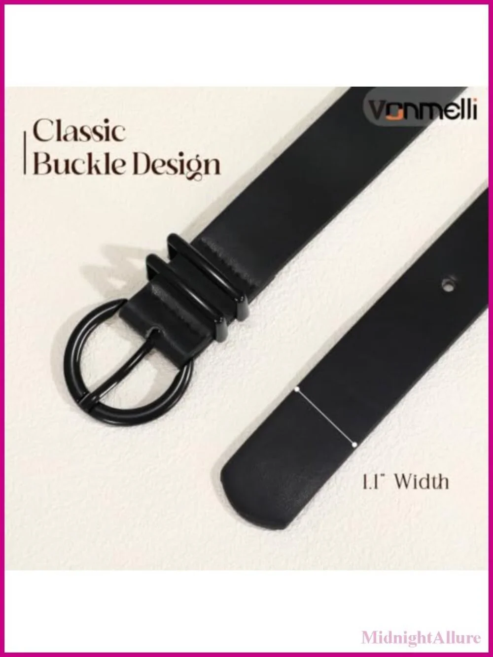 Womens Faux Leather Belt with Pin Buckle Adjustable Waist Belt for Jeans Pants